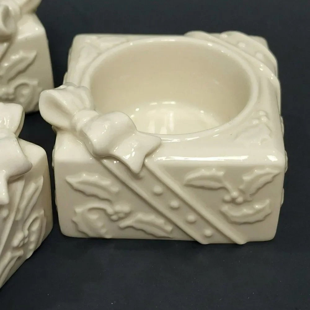 ‎3 Lenox Ivory Candle Holder Tea Light Votive Holidays